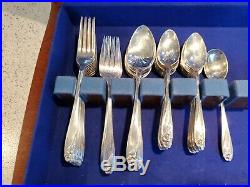 62 Pc 1847 Rogers Daffodil Silverplate Forks Knives Spoons