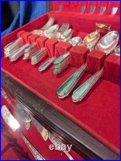 62 Piece Set Wm Rogers Memory Hiawatha IS Silverplate Flatware Vintage 1937