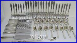 62 pc. Silver plate flatware set 1847 Rogers Bros silhouete pattern silverware