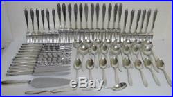 62 pc. Silver plate flatware set 1847 Rogers Bros silhouete pattern silverware