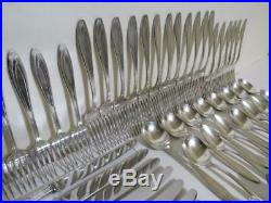 62 pc. Silver plate flatware set 1847 Rogers Bros silhouette pattern silverware