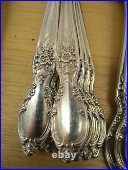 62pc Vintage WM Rogers & Son VICTORIAN ROSE Silver plate flatware set svc for 8