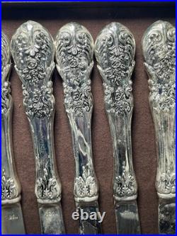 63 Pieces F. B. Rogers French Rose Silver-plated Flatware Set Service 12