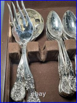 63 Pieces F. B. Rogers French Rose Silver-plated Flatware Set Service 12