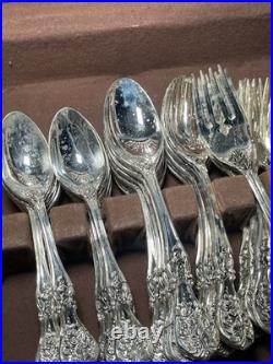 63 Pieces F. B. Rogers French Rose Silver-plated Flatware Set Service 12