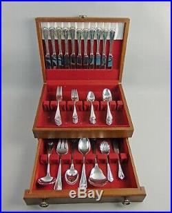 63pc Set of Oneida/1881 Rogers KING JAMES Silver Plate Flatware Svc for 10