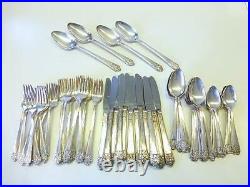 64 Piece PRECIOUS 1941 Rogers Deluxe Silver Plate Flatware Service for 12+ MCM