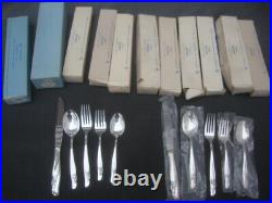 64 pc Set Silver plate Exquisite/RADIANT LADY 1957 Rogers Bros New in Box Forks