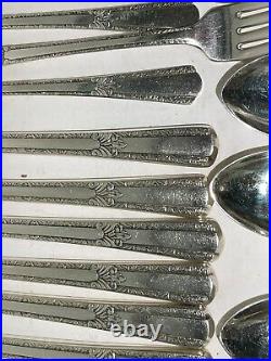 64 pc Vintage 1937 Rogers Silverplate Flatware ROYAL PAGEANT Setting for 12