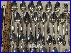 65 Pc 1847 Rogers Daffodil Silverplate Forks Knives Spoons Servers Carving Set