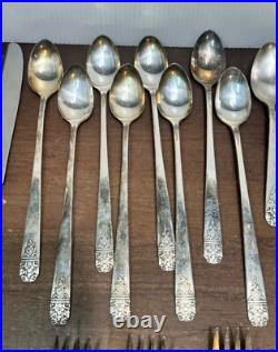 65 pcs vintage Oneida Ltd MARGATE Silverplate Rogers Co Silverware Flatware