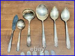 65 pcs vintage Oneida Ltd MARGATE Silverplate Rogers Co Silverware Flatware