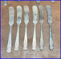 65 pcs vintage Oneida Ltd MARGATE Silverplate Rogers Co Silverware Flatware