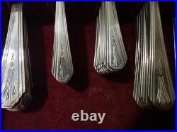 66 Pc Vintage Wm Rogers IVANHOE 1936 Silverplate Flatware Set with Oneida Chest