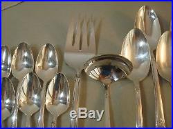 68 PC SERVES 12(MINUS 4) 1847 Rogers FIRST LOVE Grille Silverplate NICE