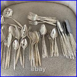 68 Pc 1847 ROGERS BROS. SILVER PLATE ESPERANTO FLATWARE SILVERWARE