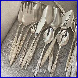 68 Pc 1847 ROGERS BROS. SILVER PLATE ESPERANTO FLATWARE SILVERWARE