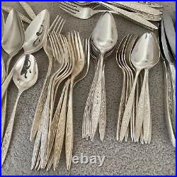 68 Pc 1847 ROGERS BROS. SILVER PLATE ESPERANTO FLATWARE SILVERWARE