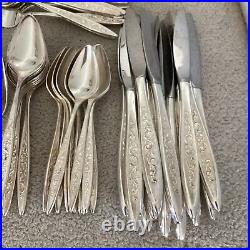 68 Pc 1847 ROGERS BROS. SILVER PLATE ESPERANTO FLATWARE SILVERWARE