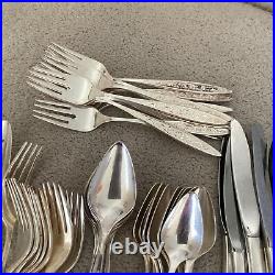 68 Pc 1847 ROGERS BROS. SILVER PLATE ESPERANTO FLATWARE SILVERWARE