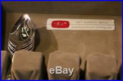 68 Pc Vtg 1960s Rogers Bros ESPERANTO Silverplate Silverware & Wood Storage Box