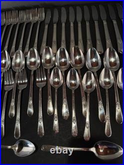 68 Pcs. Rogers Bros, Adoration Silverplate 1847 Is Flatware