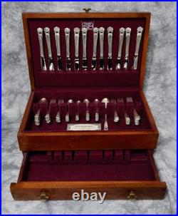 68 Piece Eternally Yours 1847 Rogers Bros Silverware Set with Wooden Chest 68 Piece Eternally Yours 1847 Rogers Bros Silverware Set with Wooden Chest