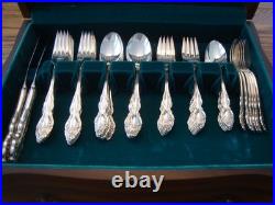 68 Piece Oneida 1881 Rogers Silverplate Silverware Baroque Rose