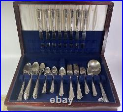 69 Pc Wm Rogers Overlaid IS 1940s Silver Plated Flatware