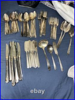 69 Piece Set Of 1881 Roger's Oneida LTD Silver plated Silverware Needs Polished