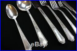 69 pc SET Rogers Bros Brother Ancestral Pattern SILVER PLATED FLATWARE RARE PCS