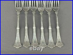6 1847 Roger Bros Silverplate CROWN 7 Dinner Forks c. 1885 No Mono