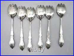 6 Antique Rogers & Hamilton Raphael Silverplate Ice Cream Forks Pat 1896