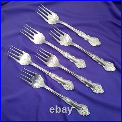 6 CHARTER OAK Silverplate Salad Forks by 1847 Rogers 1906 6