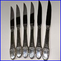 6 Steak Knives 1847 Rogers Bros FIRST LOVE International Silver Plate 1941