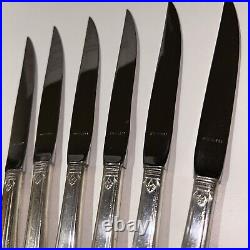 6 Steak Knives 1847 Rogers Bros FIRST LOVE International Silver Plate 1941