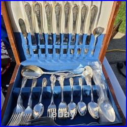 70 Pcs Set William Wm Rogers IS Silver Plated Flatware Silverware