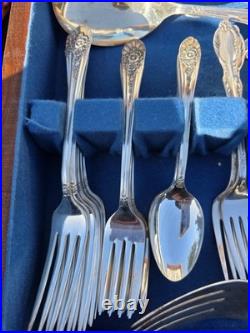 70 Pcs Set William Wm Rogers IS Silver Plated Flatware Silverware