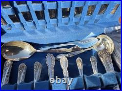70 Pcs Set William Wm Rogers IS Silver Plated Flatware Silverware