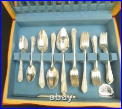71pc 1847 Wm Rogers Cotillion silver-plated flatware set for 12 - #60