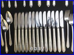 71pc 1847 Wm Rogers Cotillion silver-plated flatware set for 12 - #60