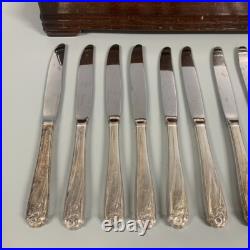 72pc 1847 Rogers Bros IS Daffodil Silverplate Service For 10 Flatware Set with Box