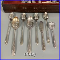 72pc 1847 Rogers Bros IS Daffodil Silverplate Service For 10 Flatware Set with Box