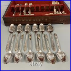 72pc 1847 Rogers Bros IS Daffodil Silverplate Service For 10 Flatware Set with Box