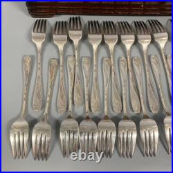 72pc 1847 Rogers Bros IS Daffodil Silverplate Service For 10 Flatware Set with Box