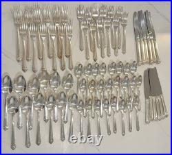 72pc International Silver Rogers Bros Silverplate 1950 Starlight Flatware Set 12