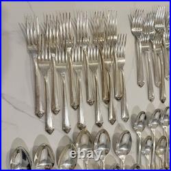 72pc International Silver Rogers Bros Silverplate 1950 Starlight Flatware Set 12