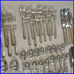 72pc International Silver Rogers Bros Silverplate 1950 Starlight Flatware Set 12