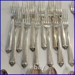 72pc International Silver Rogers Bros Silverplate 1950 Starlight Flatware Set 12