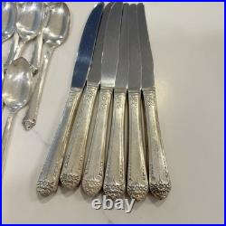 72pc International Silver Rogers Bros Silverplate 1950 Starlight Flatware Set 12